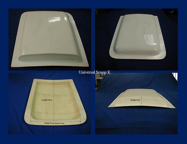 Universal Fibreglass, Bonnet Scoops. Etc.. Universal scoop K